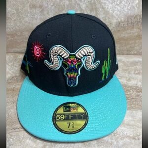 New Era 59FIFTY Hartford Yard Goats Fitted Hat Size 7 3/8 Teal Black Desert